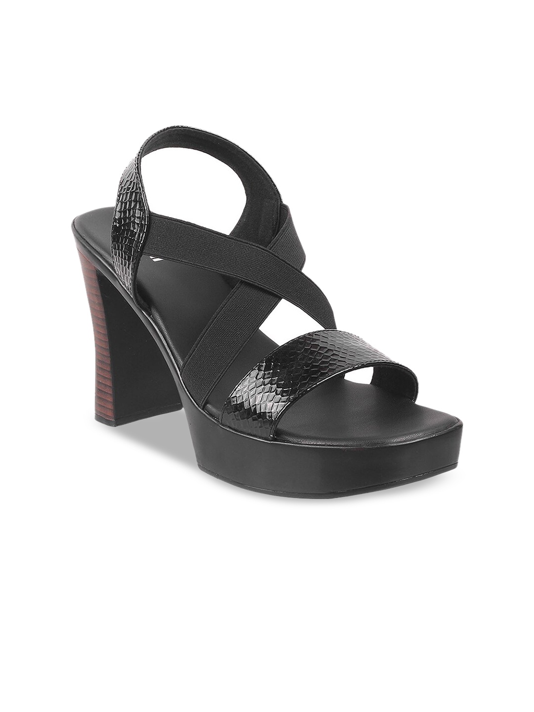 

Mochi Textured Platform Sandals, Black