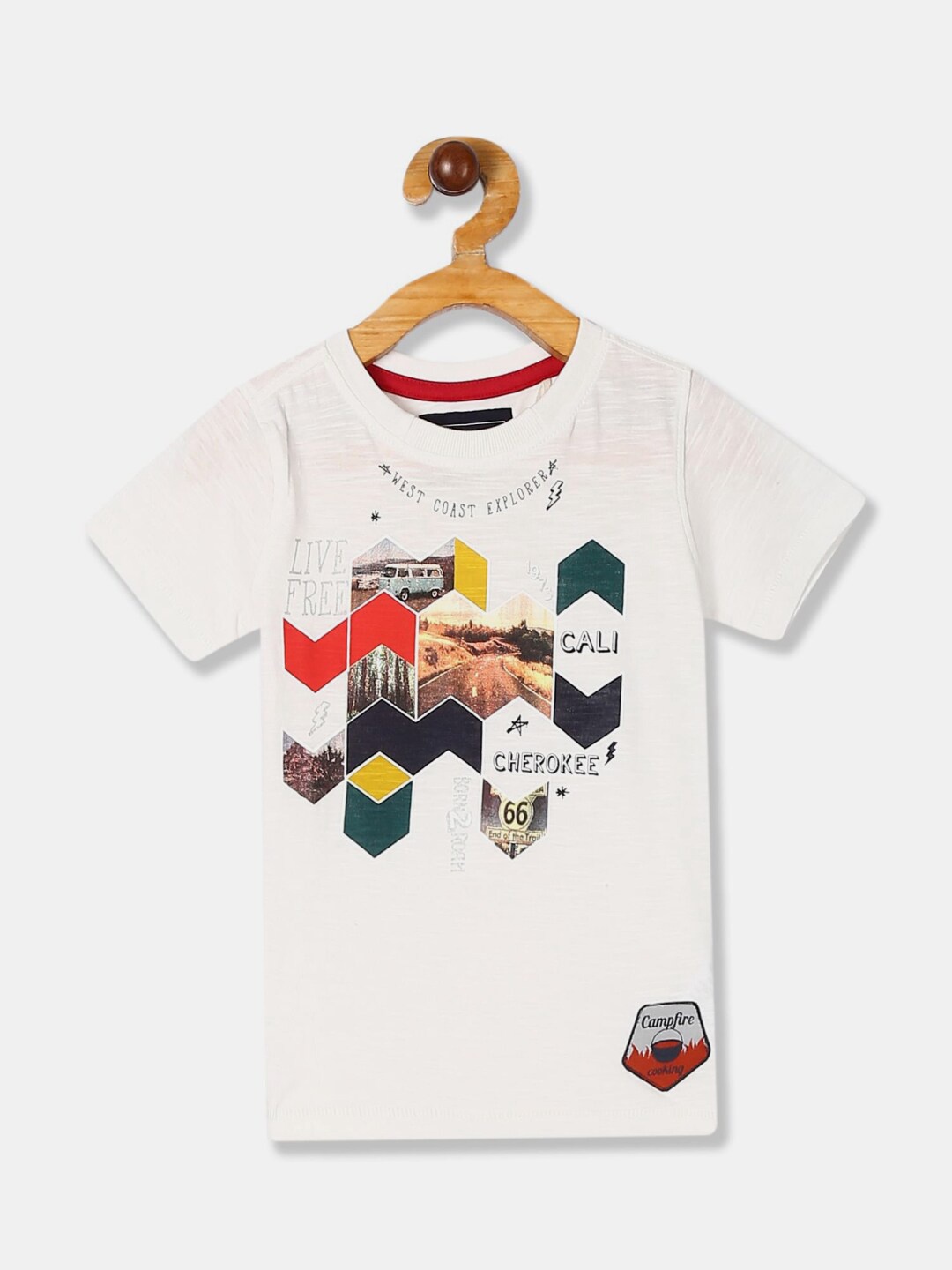 

V-Mart Boys Graphic printed Cotton T-shirt, White