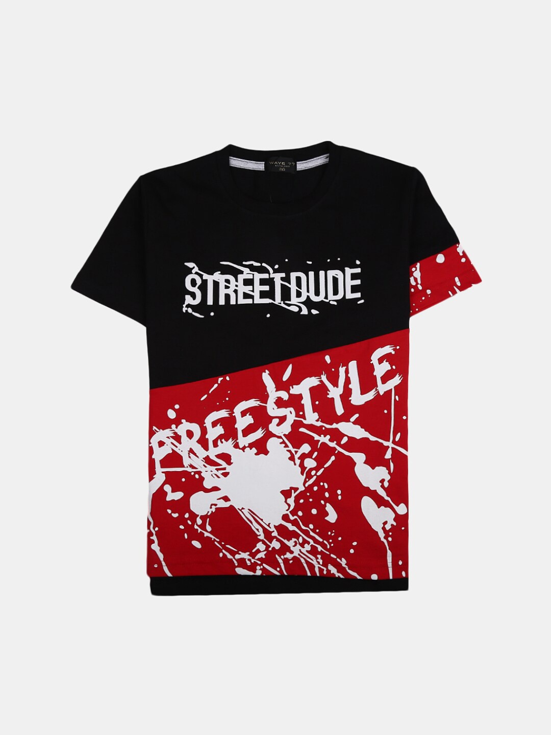 

V-Mart Boys Typography Printed Cotton T-shirt, Black
