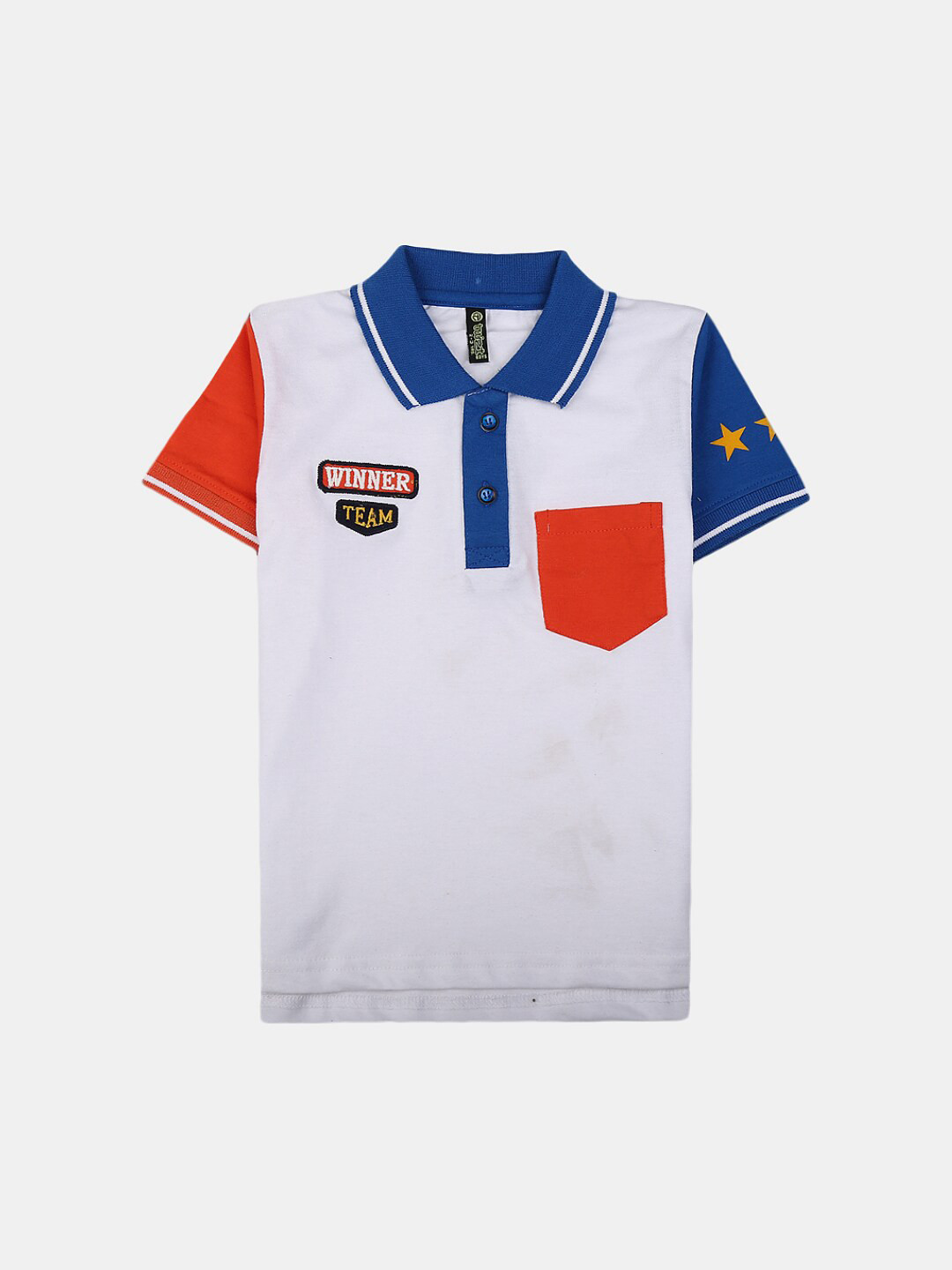 

V-Mart Boys Colourblocked Accentuated Polo Collar Cotton T-shirt, White