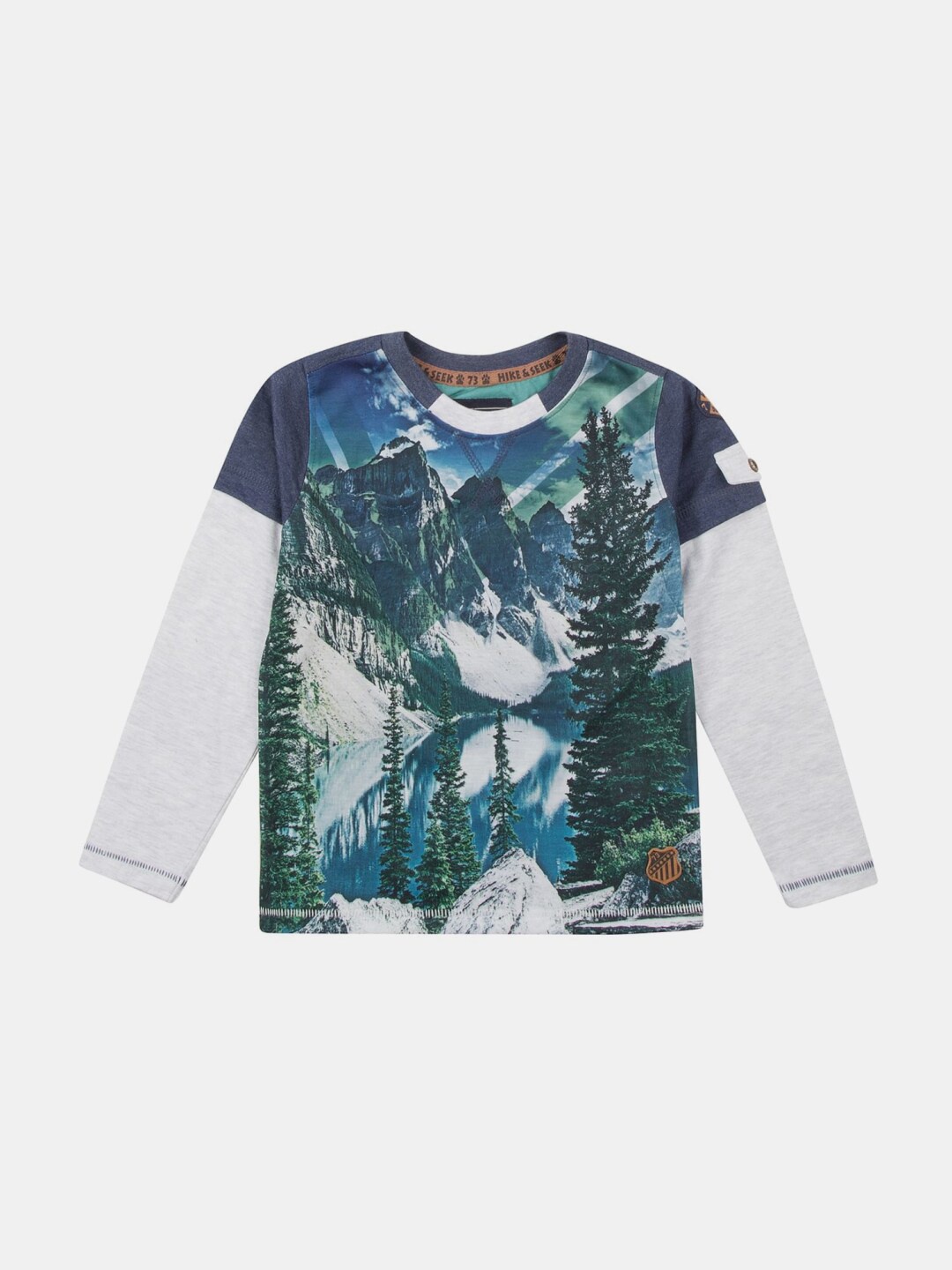 

V-Mart Boys Graphic Printed Long Sleeves Cotton T-shirt, Blue