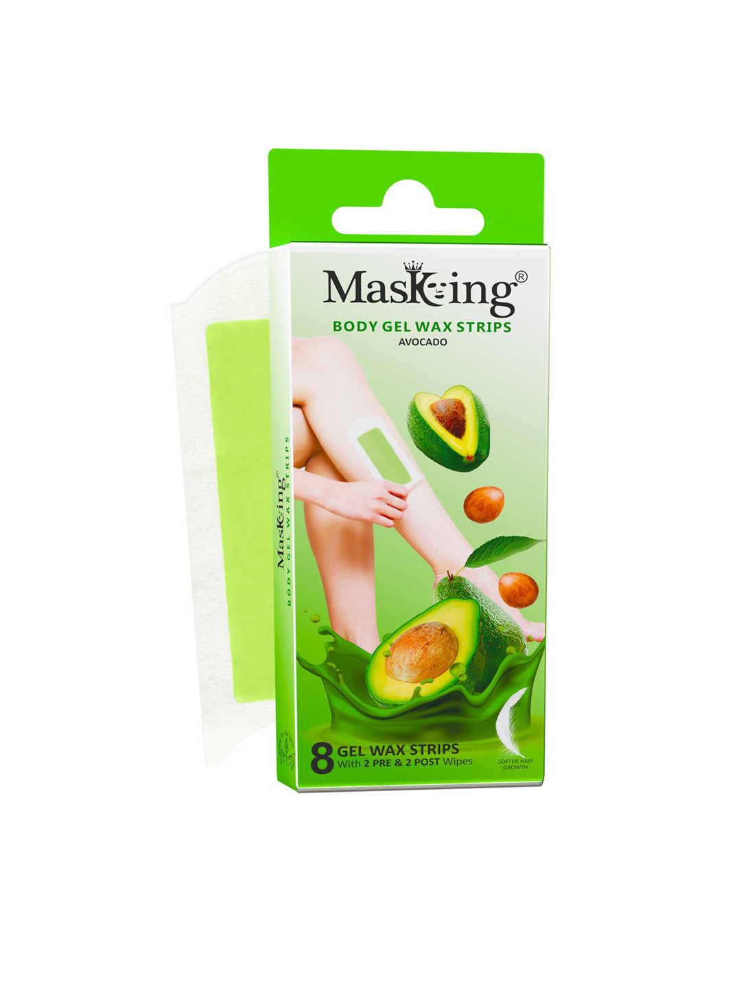 

MasKing Set Of 2 Avocado Body Gel Wax Stripes, Green