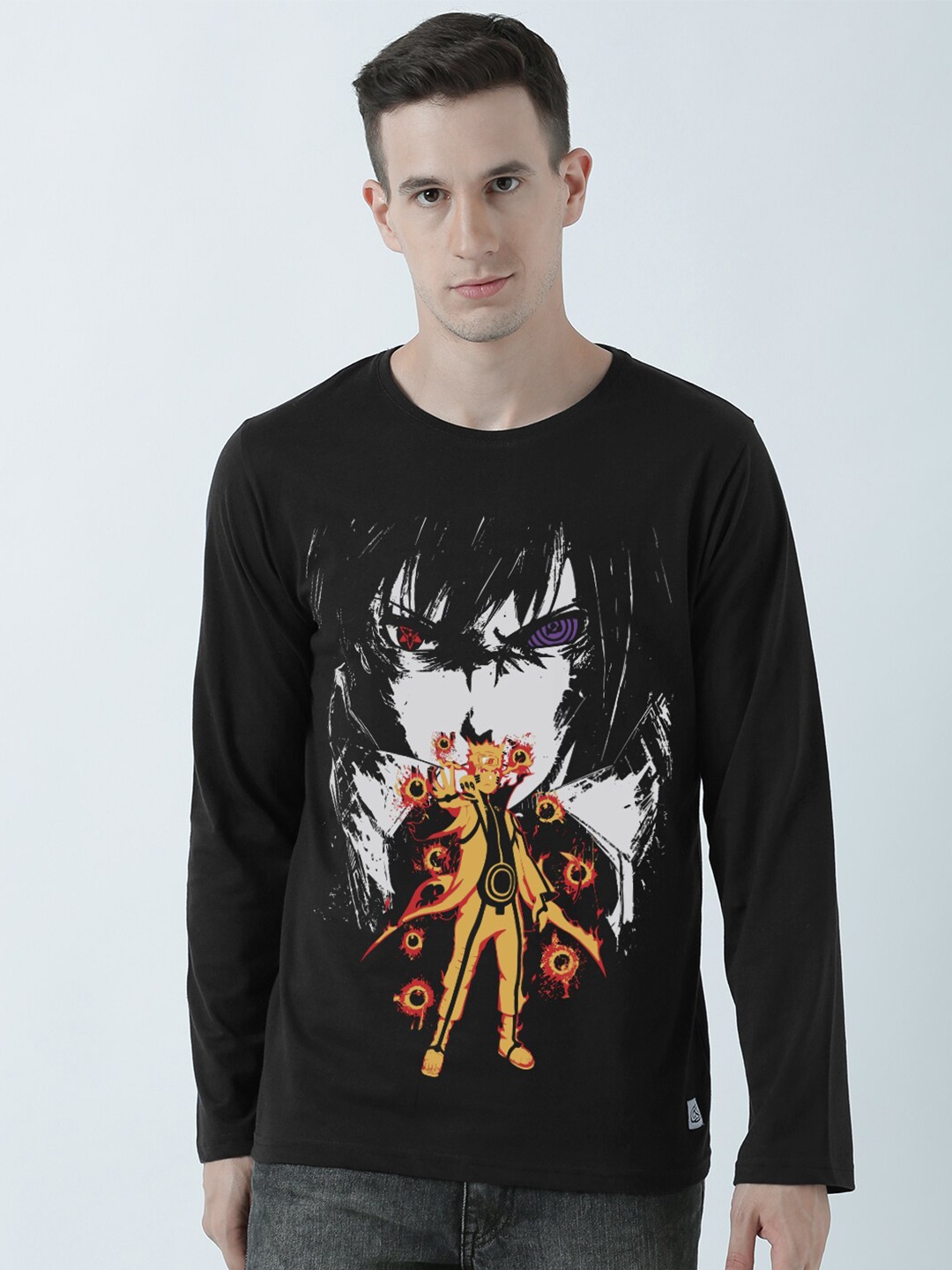 

COMICSENSE Naruto Printed Bio Finish Long Sleeve Cotton T-shirt, Black