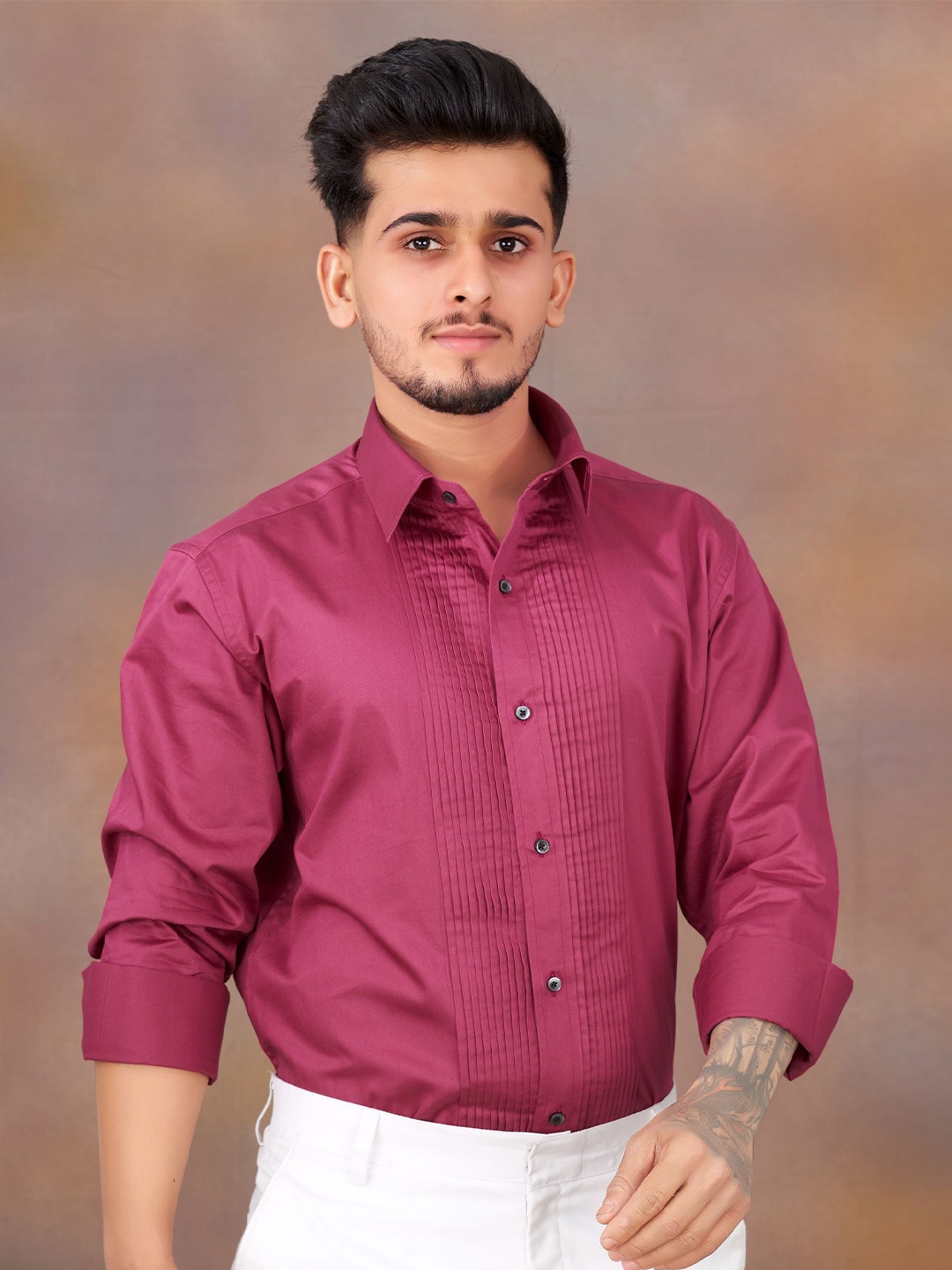 

FRENCH CROWN Cotton Formal Shirt, Pink