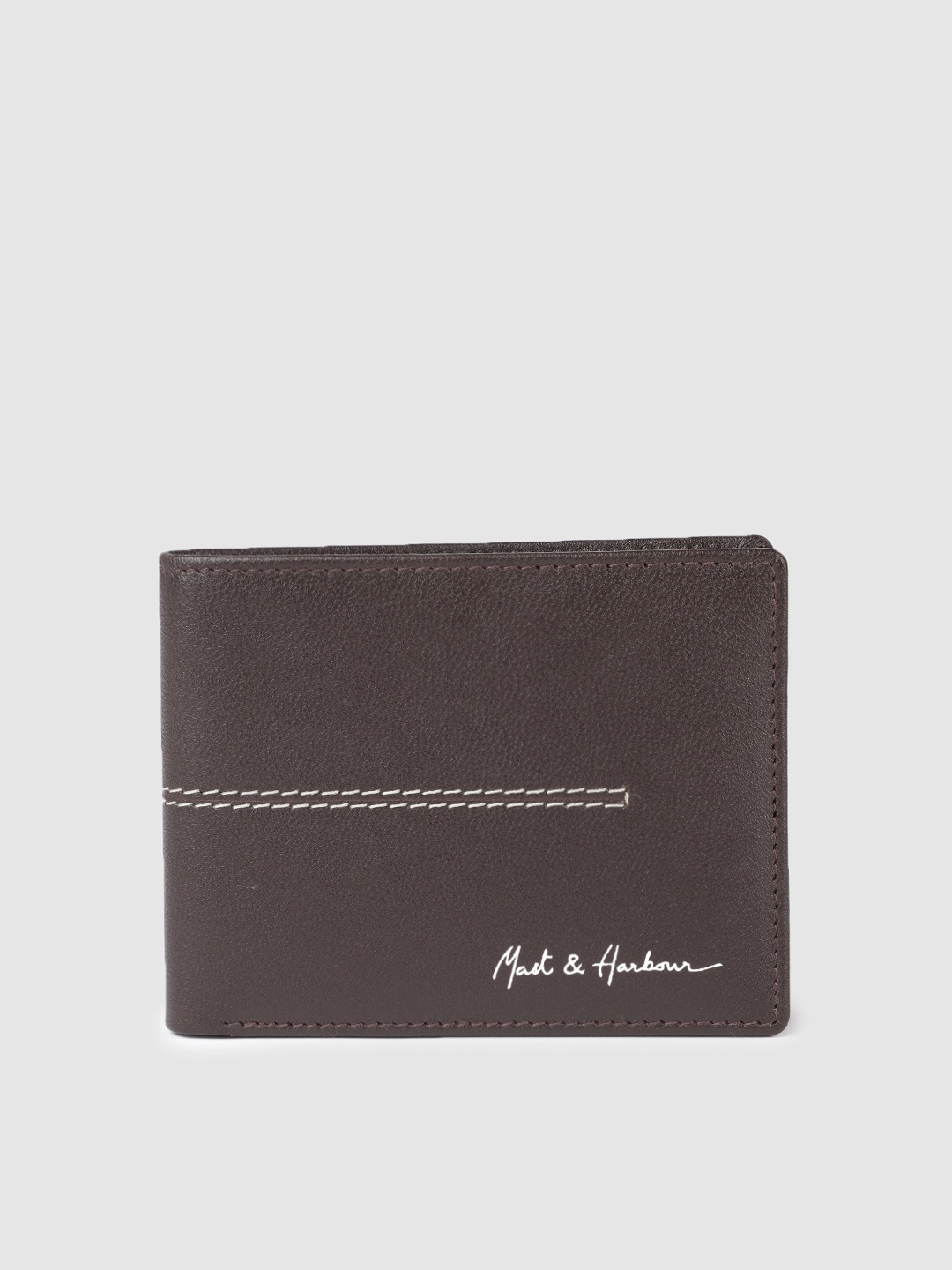 

Mast & Harbour Men Leather Two Fold Wallet, Brown