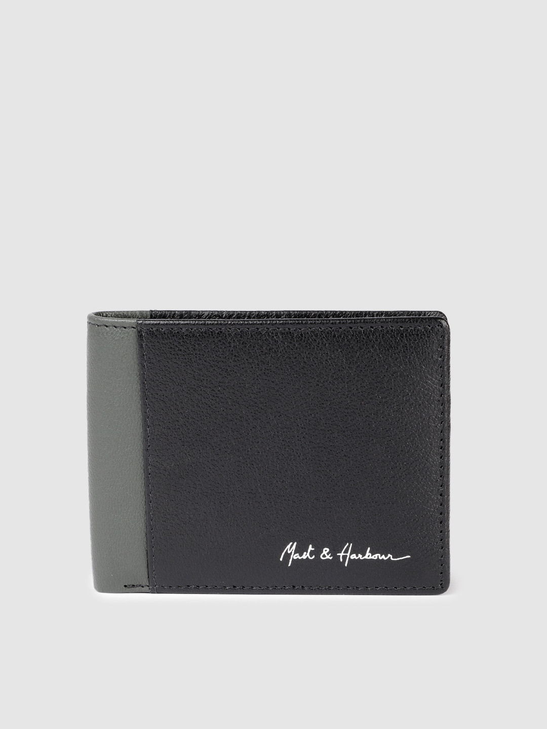 

Mast & Harbour Men Leather Two Fold Wallet, Black
