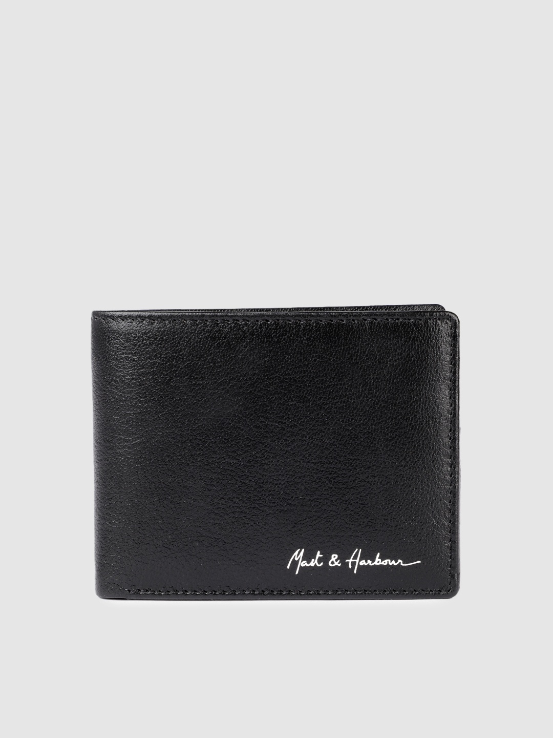 

Mast & Harbour Men Leather Two Fold Wallet, Black