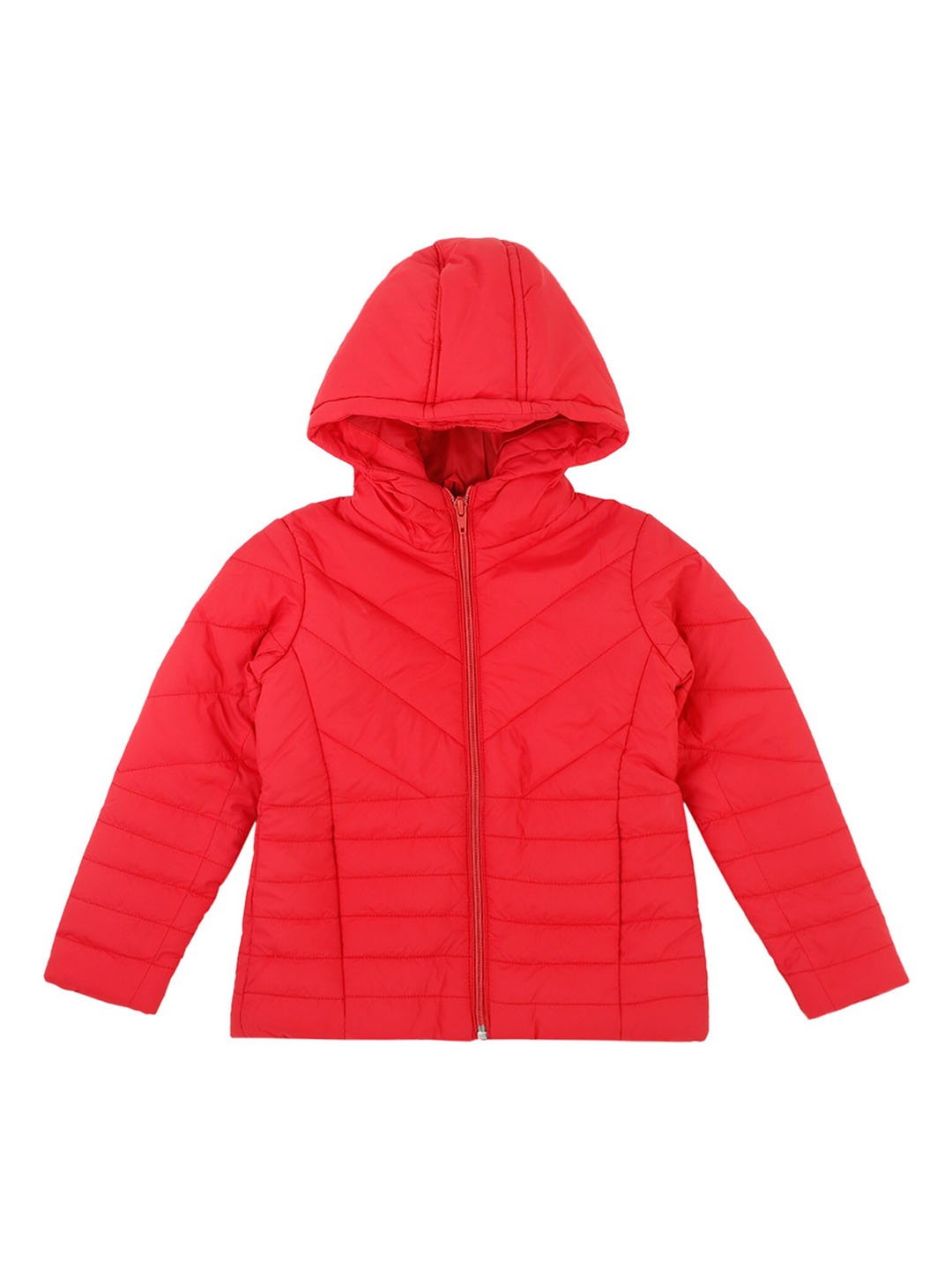 

Cantabil Girls Lightweight Hooded Puffer Jacket, Red