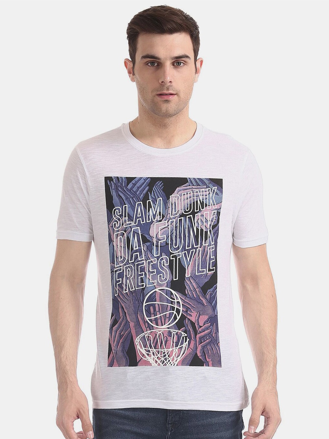 

V-Mart Printed Cotton T-shirt, White