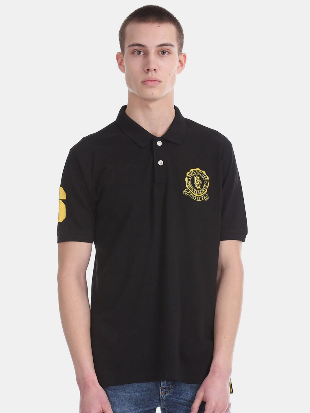 

V-Mart Polo Collar Cotton T-shirt, Black
