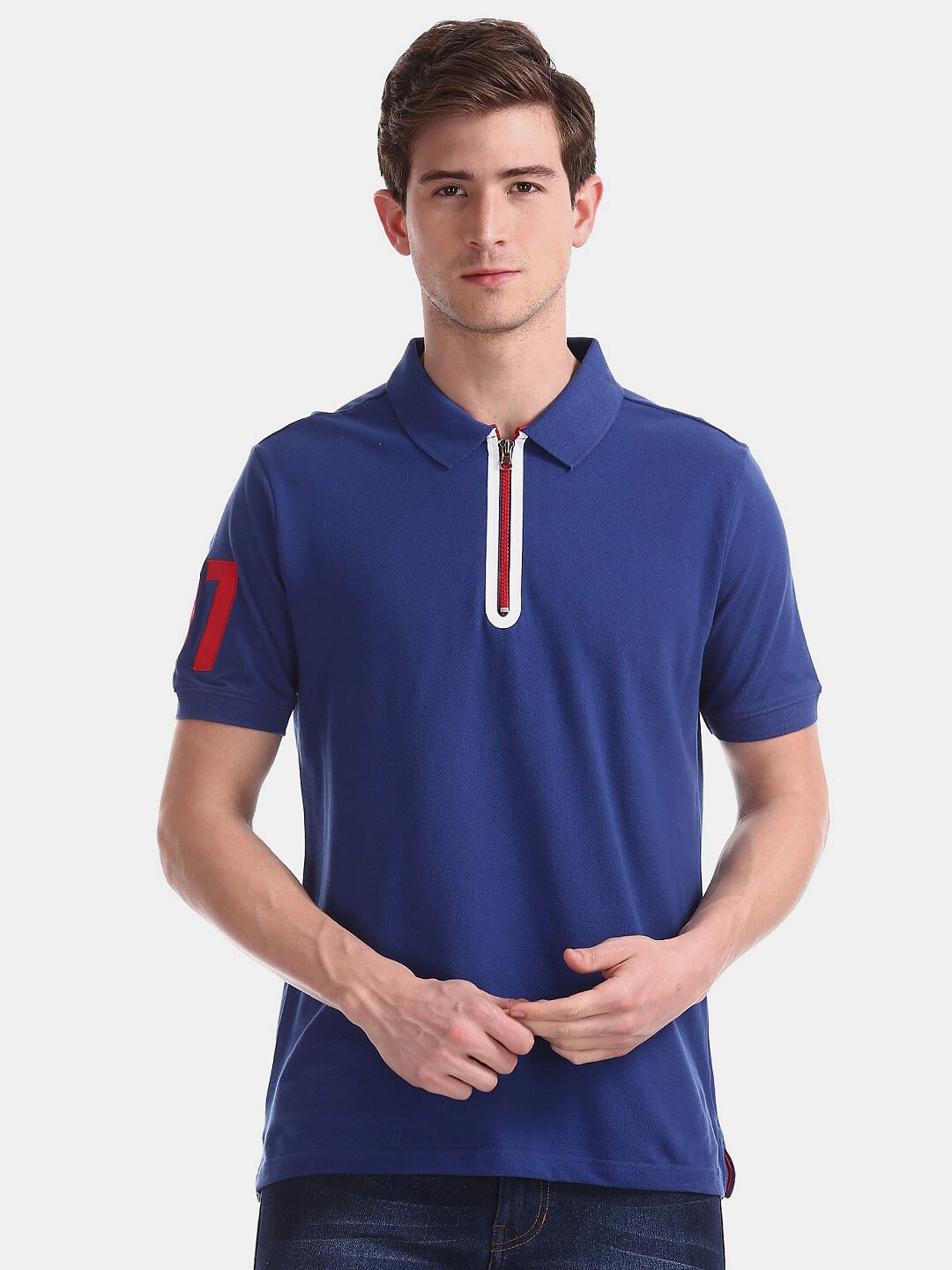 

V-Mart Polo Collar Cotton T-shirt, Blue