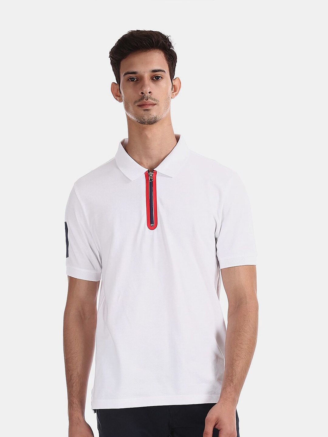 

V-Mart Polo Collar Short Sleeves Cotton T-shirt, White