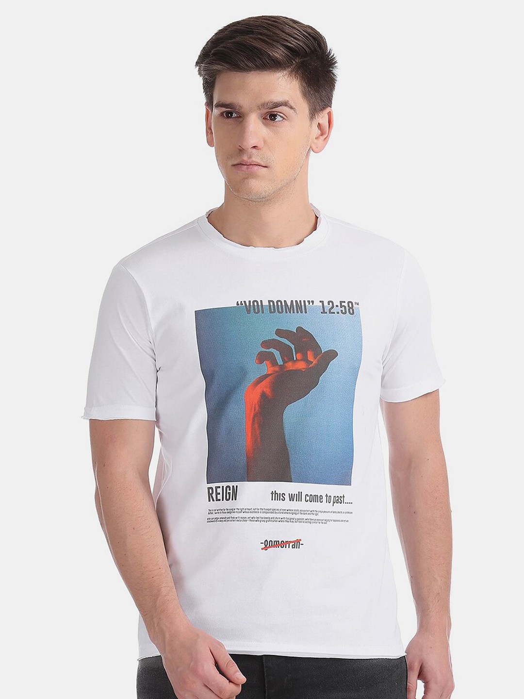 

V-Mart Graphic Printed Cotton T-shirt, White