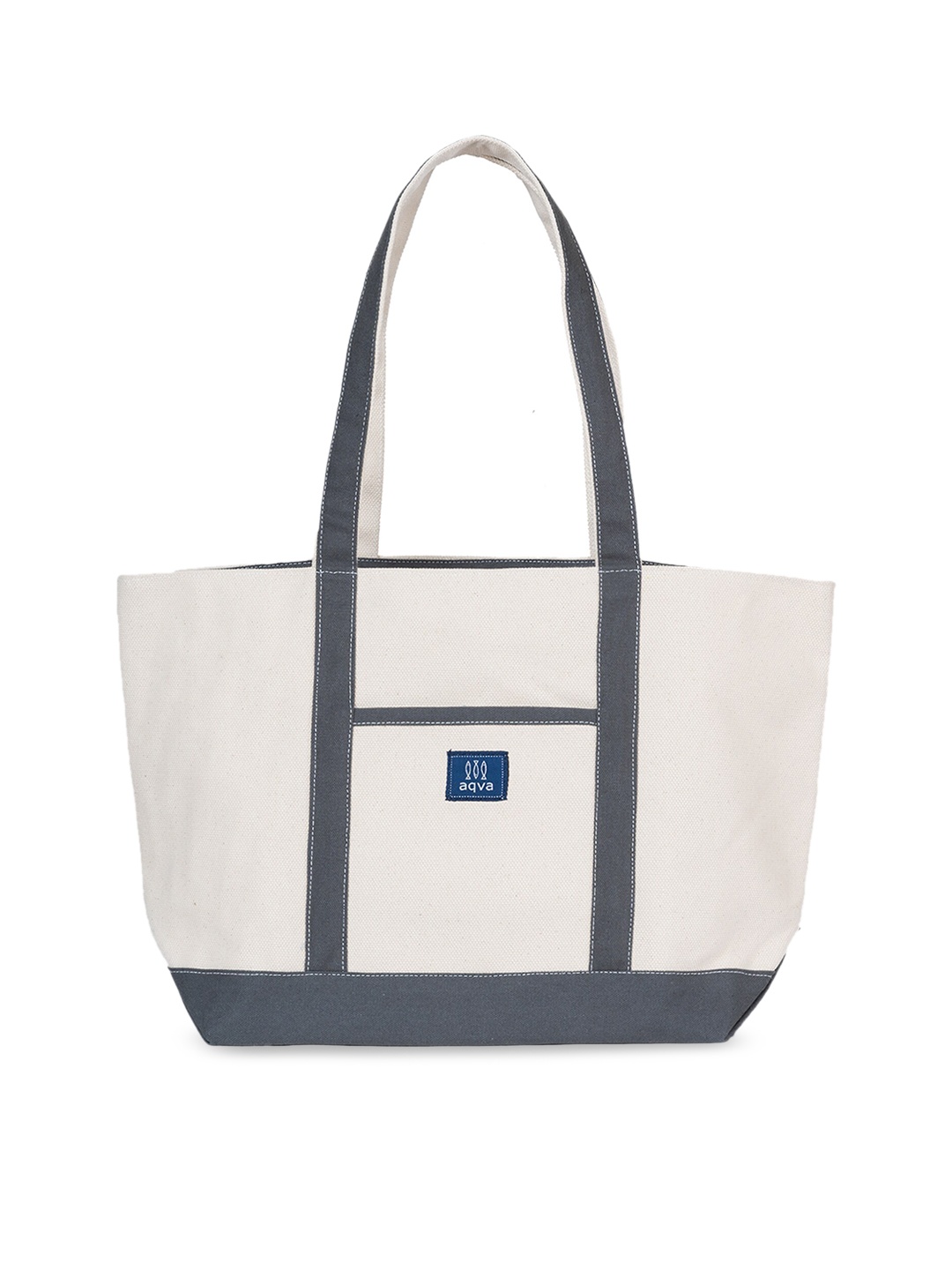 

AQVA Structured Cotton Tote Bag, Grey
