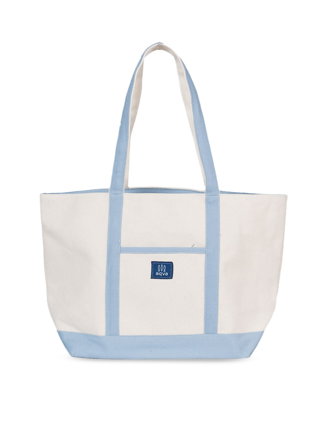 

AQVA Oversized Shopper Tote Bag Cotton Eco friendly, Blue