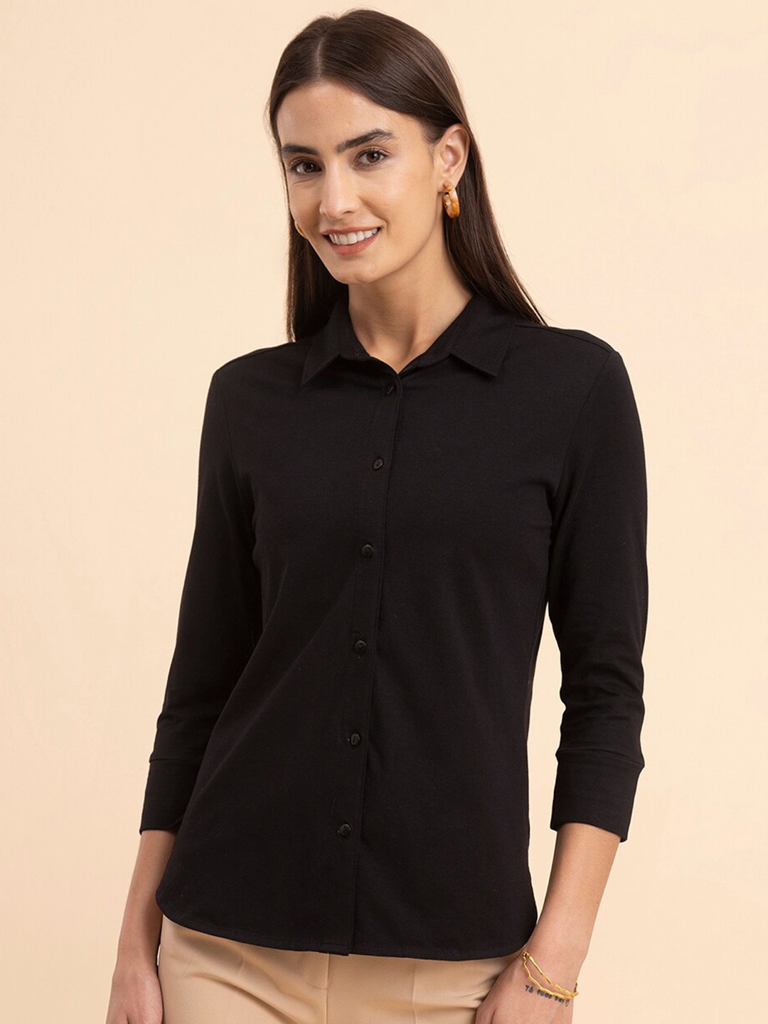 

FableStreet Classic Casual Shirt, Black