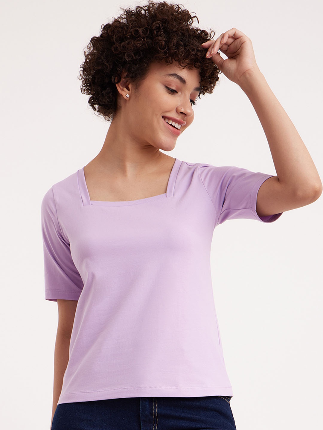 

FableStreet Square Neck T-shirt, Lavender