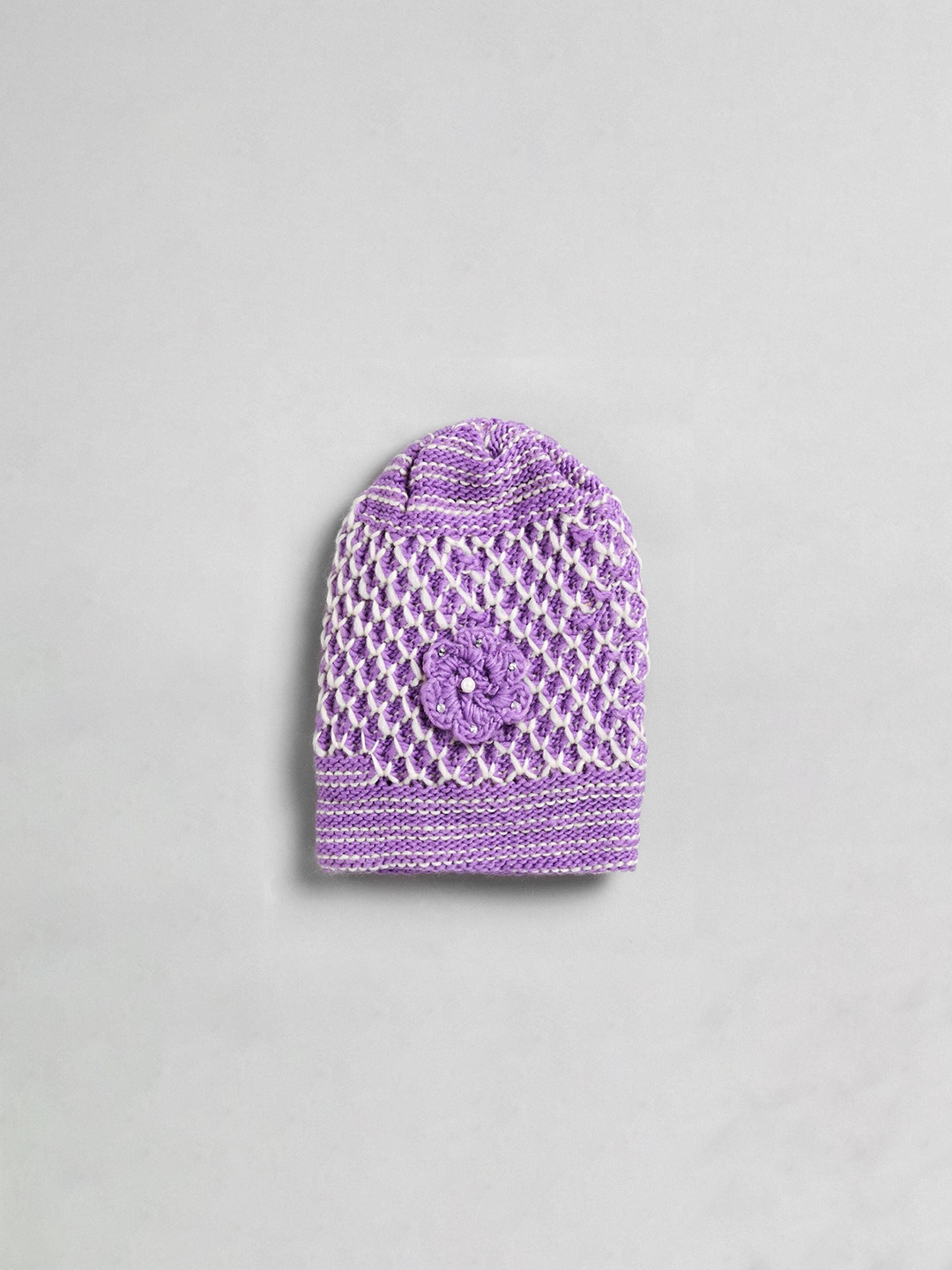 

EL REGALO Women Self Design Wool Beanie, Purple