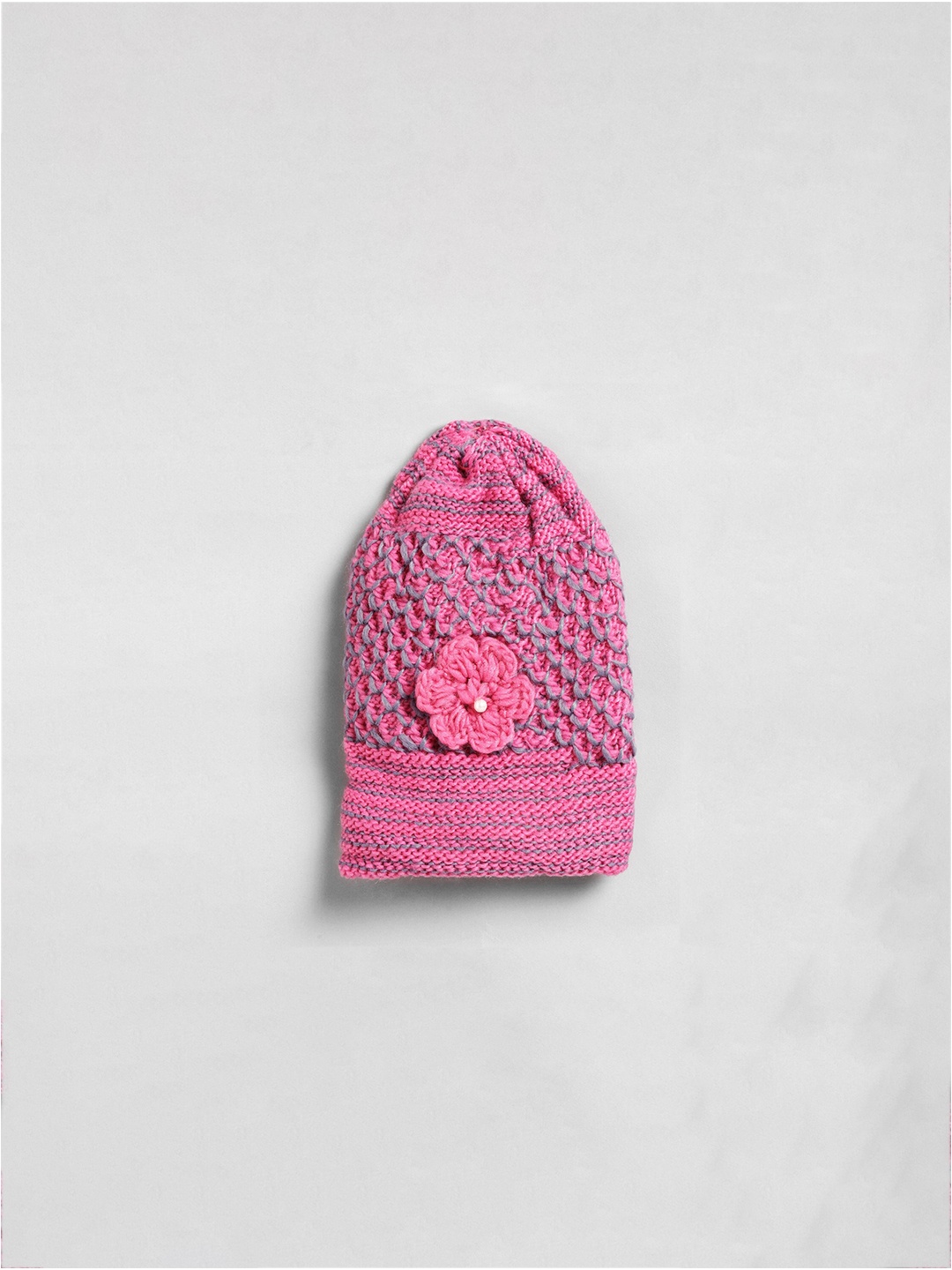 

EL REGALO Women Self Design Wool Beanie, Pink