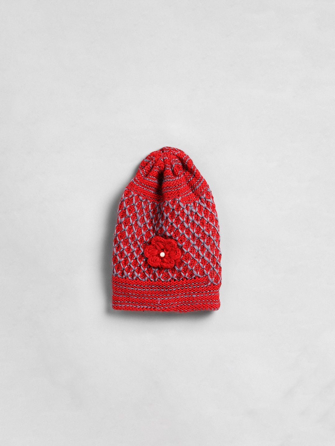 

EL REGALO Women Self Design Wool Beanie, Red