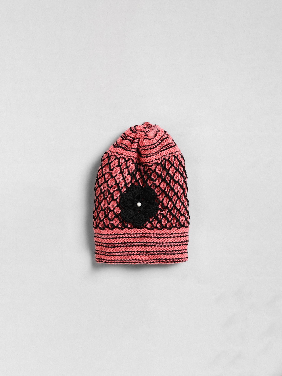 

EL REGALO Women Self Design Wool Beanie, Coral