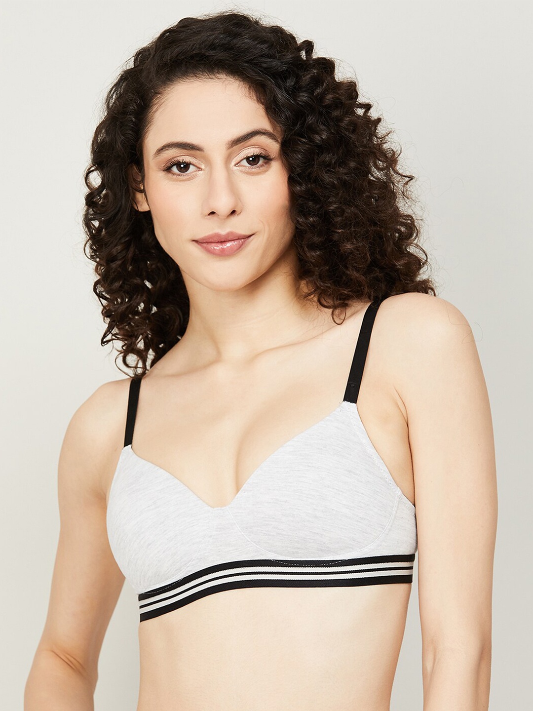 

Ginger by Lifestyle Cotton Underwired Lightly Padded All Day Comfort Medium Coverage Bra, Grey