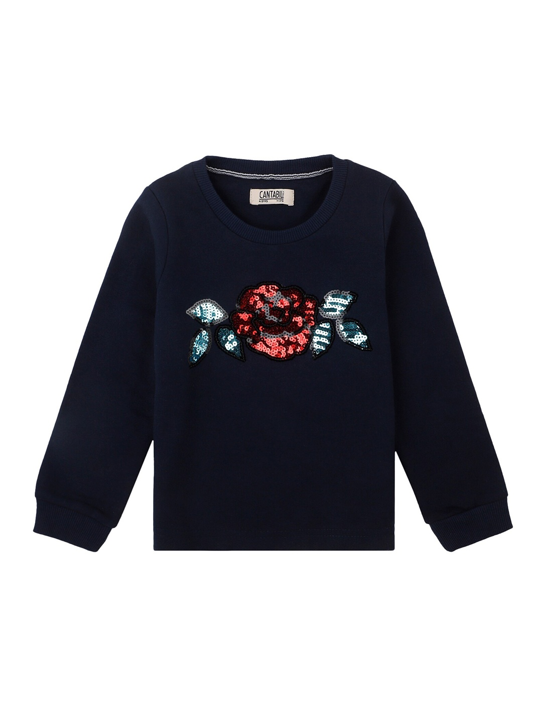 

Cantabil Girls Embellished Sequined Sweatshirt, Blue