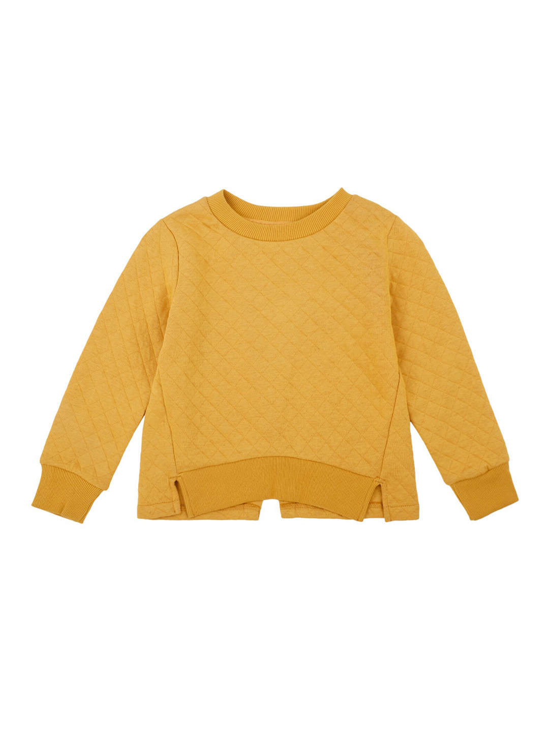 

Cantabil Girls Button Slit Pullover Sweatshirt, Mustard