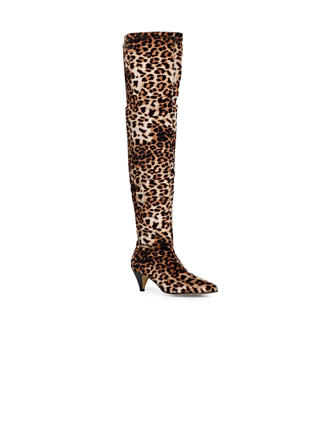 

Saint G Women Printed Slim-Heeled Long Winter Boots, Brown