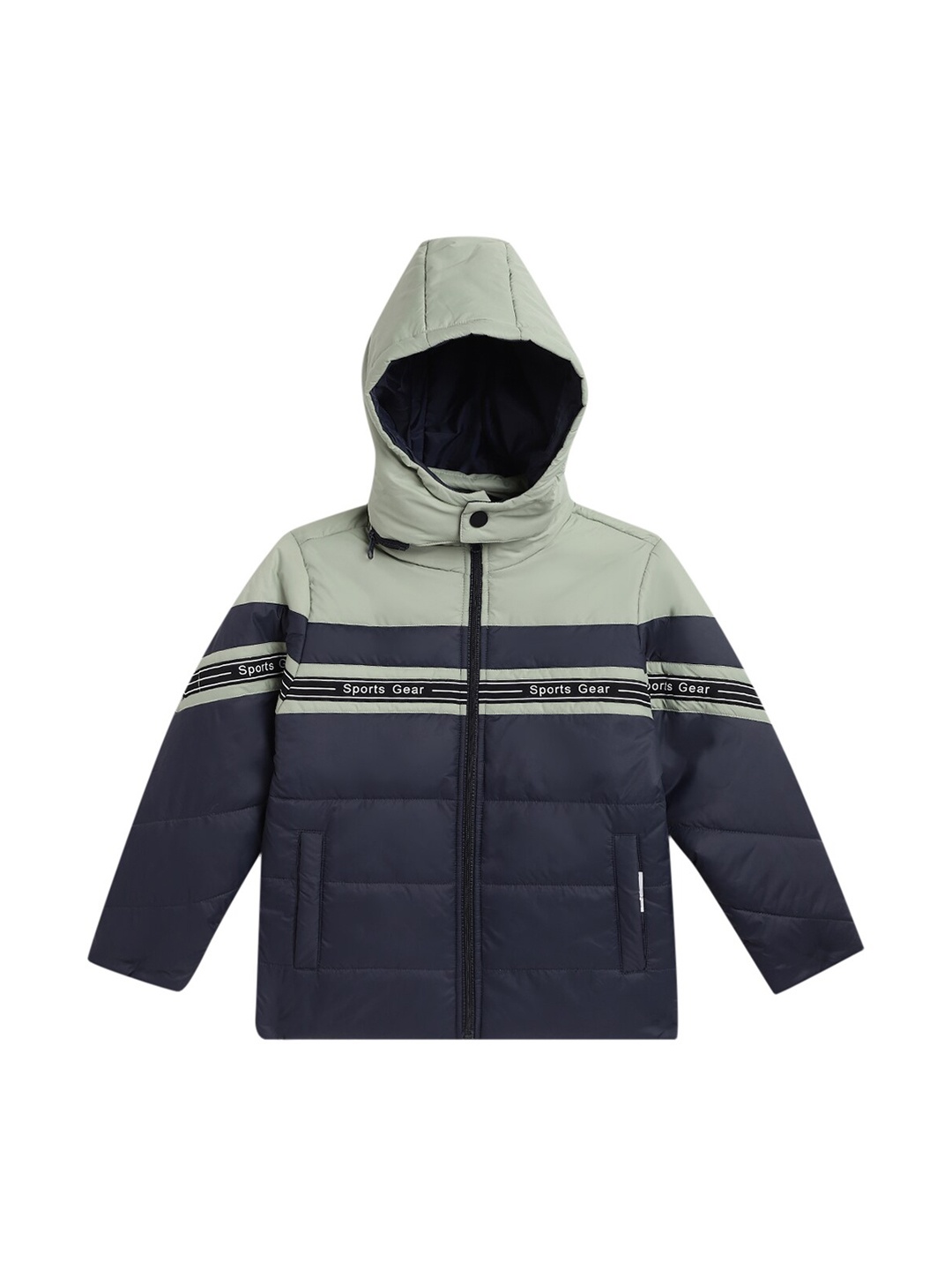 

Cantabil Boys Colourblocked Lightweight Hooded Padded Jacket, Green