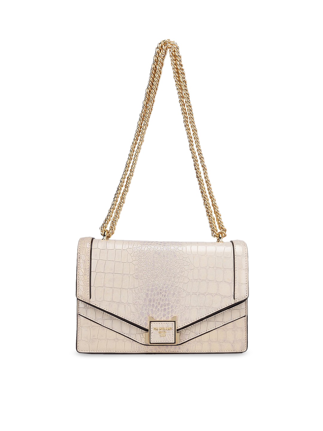 

Da Milano Textured Leather Swagger Shoulder Bag, White