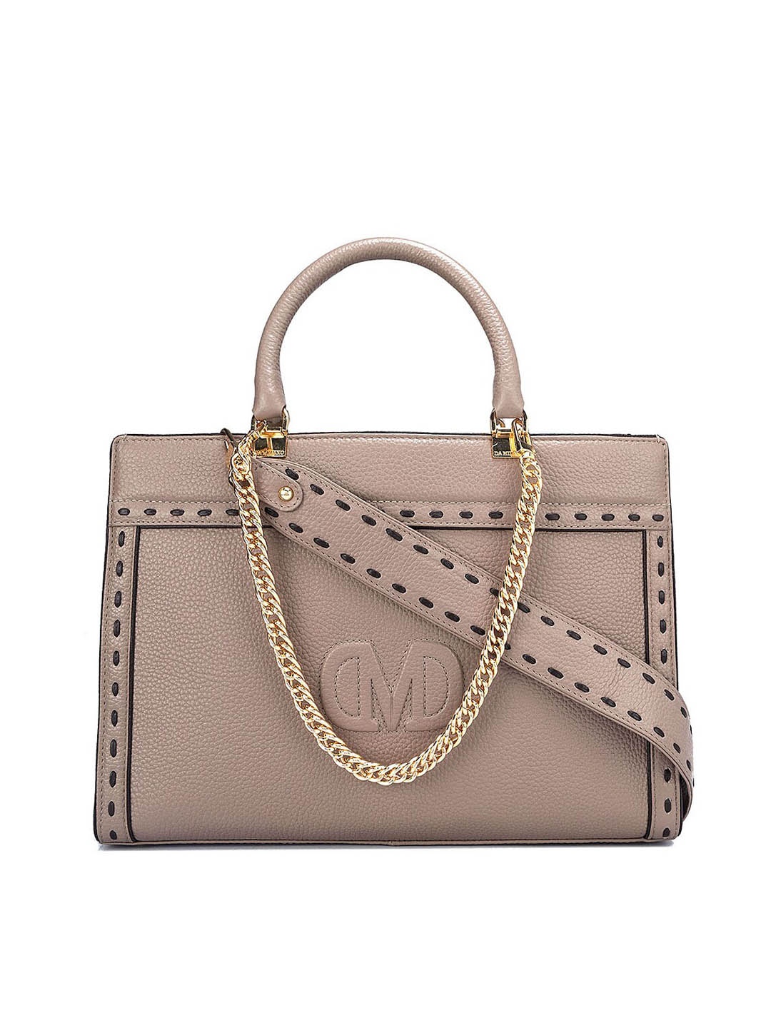 

Da Milano Leather Swagger Handheld Bag, Taupe