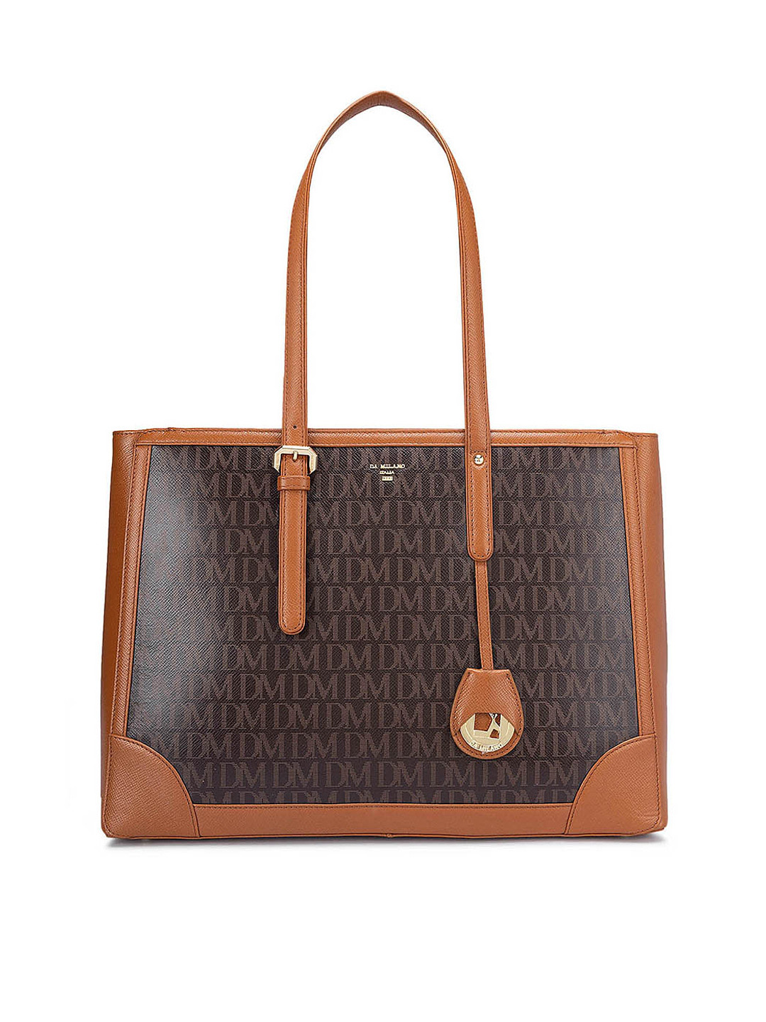 

Da Milano Printed Structured Shoulder Bag, Brown