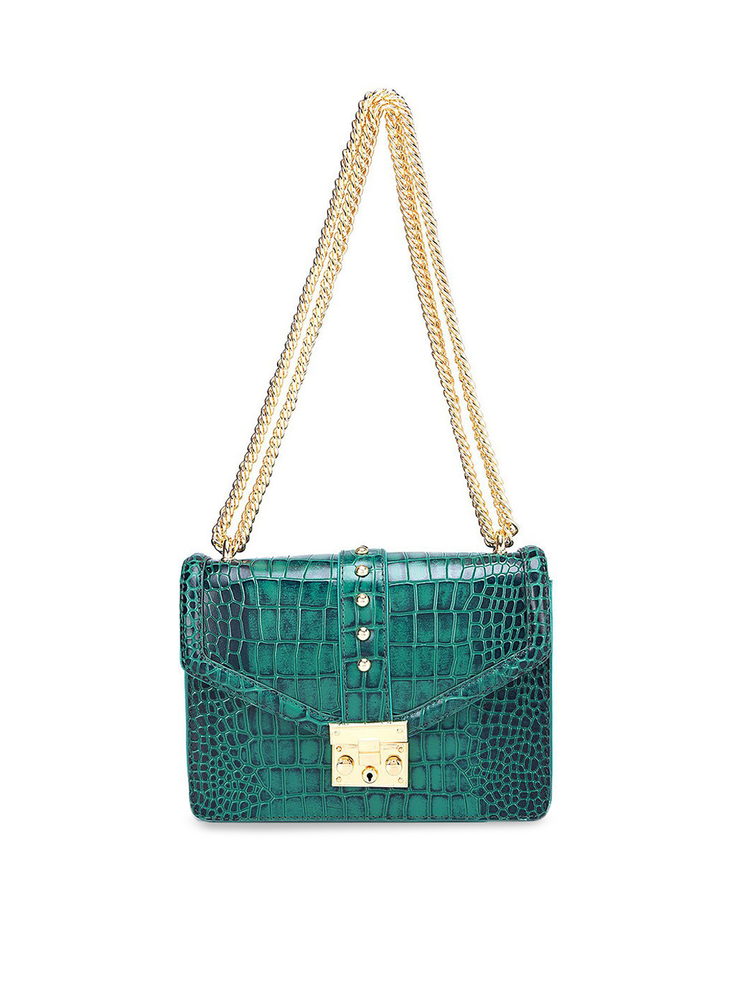 

Da Milano Textured Leather Sling Bag, Green