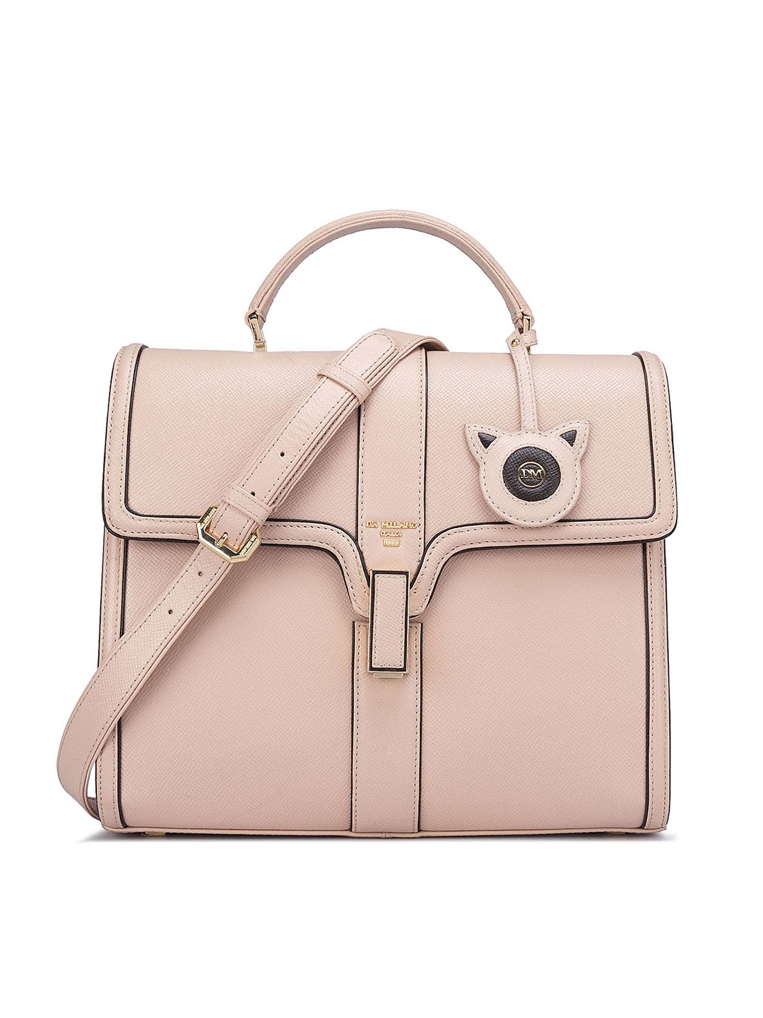 

Da Milano Leather Structured Satchel, Pink