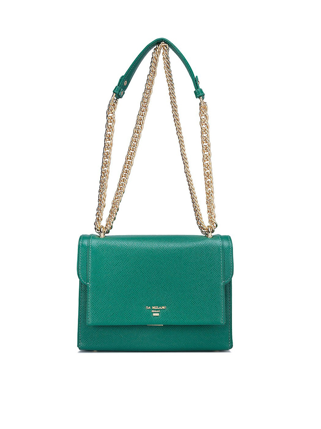 

Da Milano Leather Structured Shoulder Bag, Green