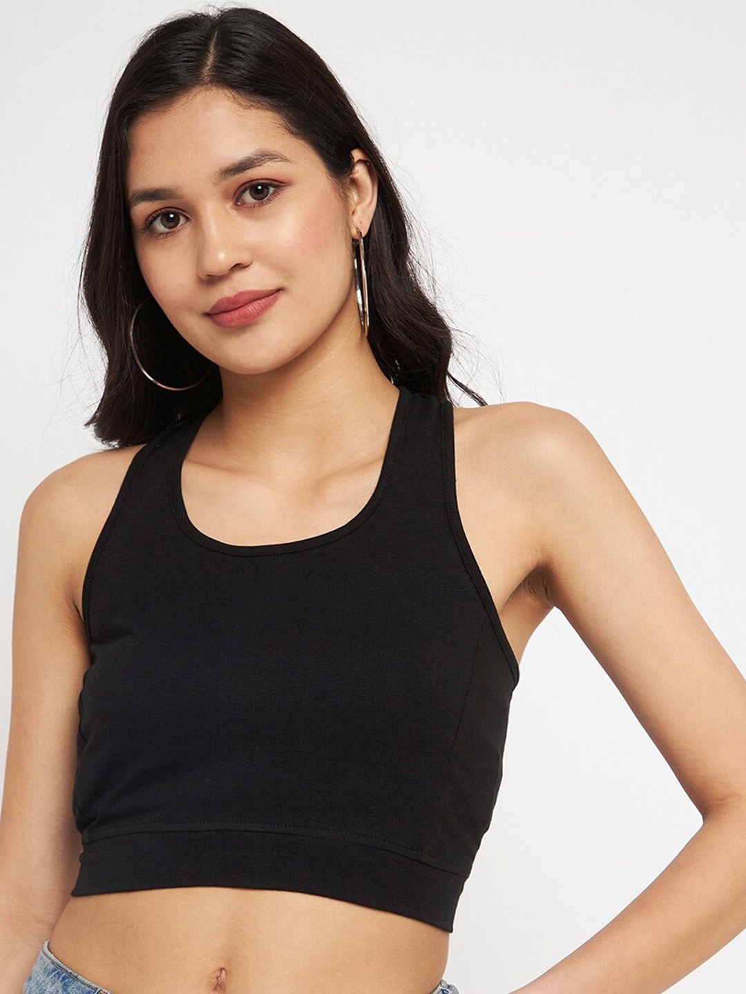 

BRINNS Styled Back Crop Top, Black