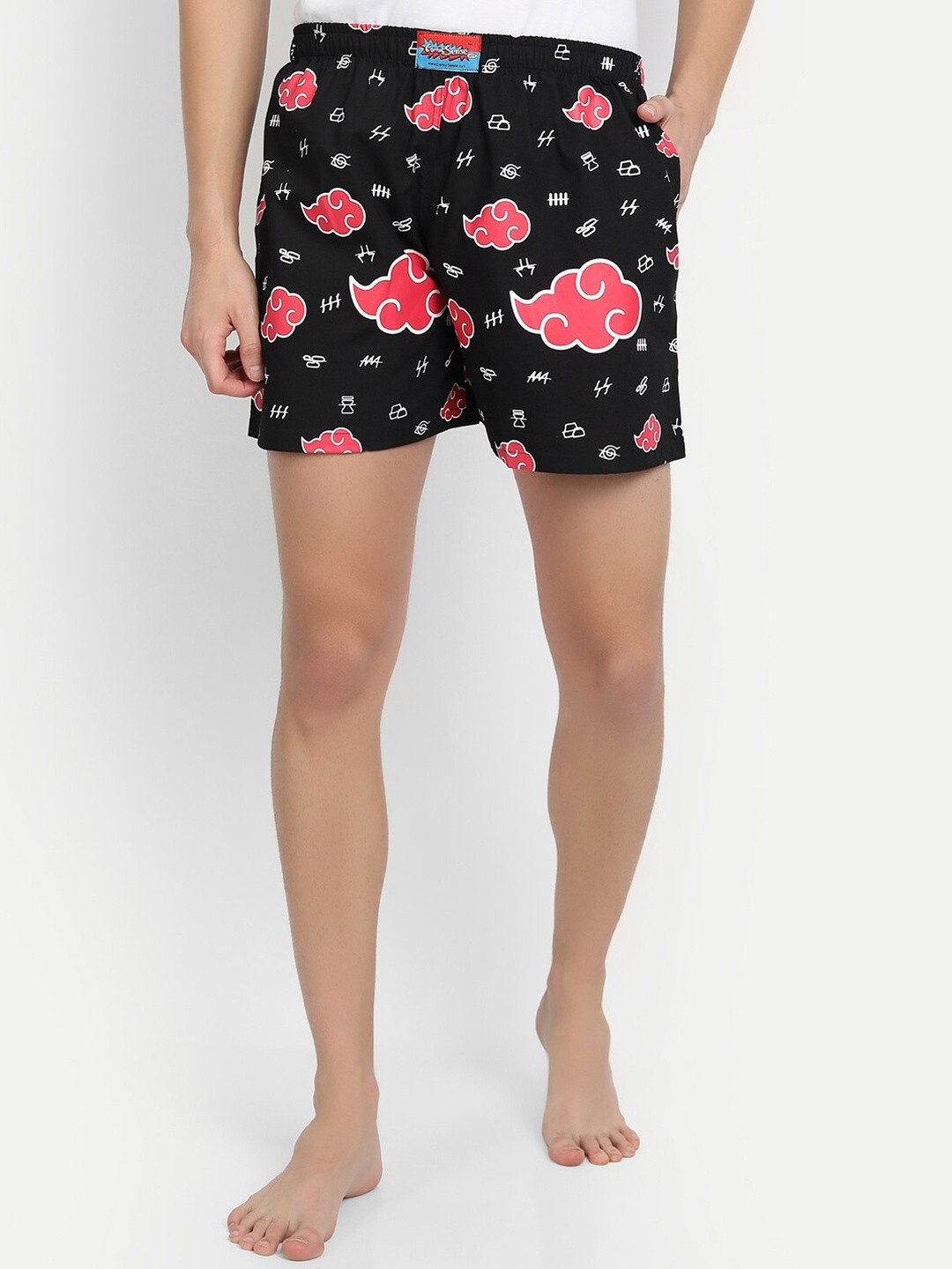 

COMICSENSE Naruto Anime Akatsuki Cloud Printed Boxer, Black