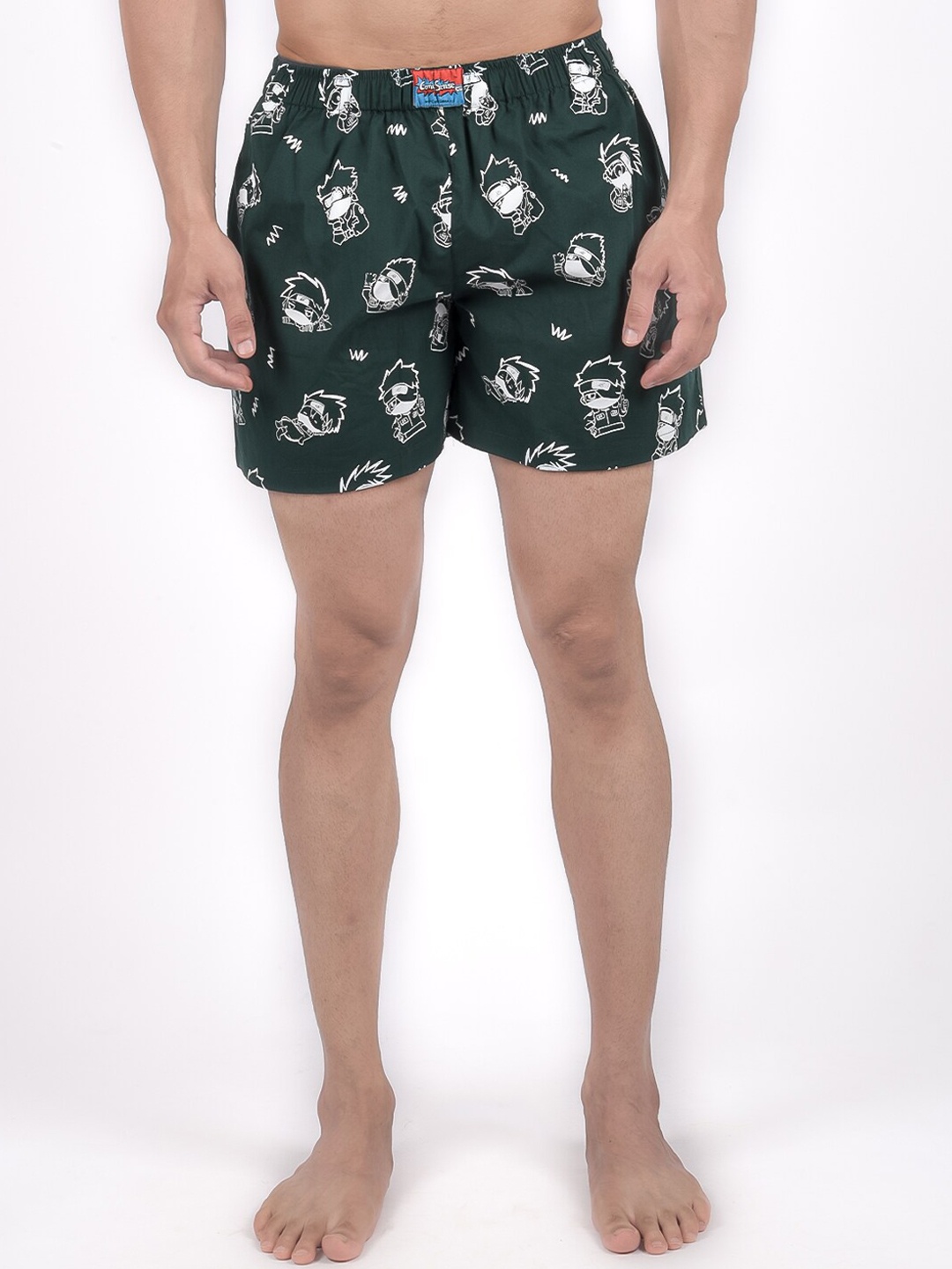 

COMICSENSE Men Printed Pure Cotton Boxers BXR006_COPY_NINJA_S, Black
