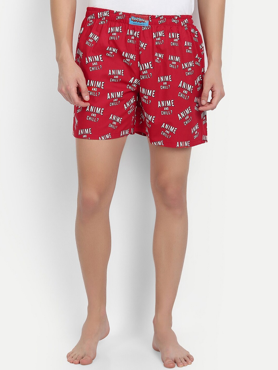 

COMICSENSE Anime and Chill Printed Boxer, Red