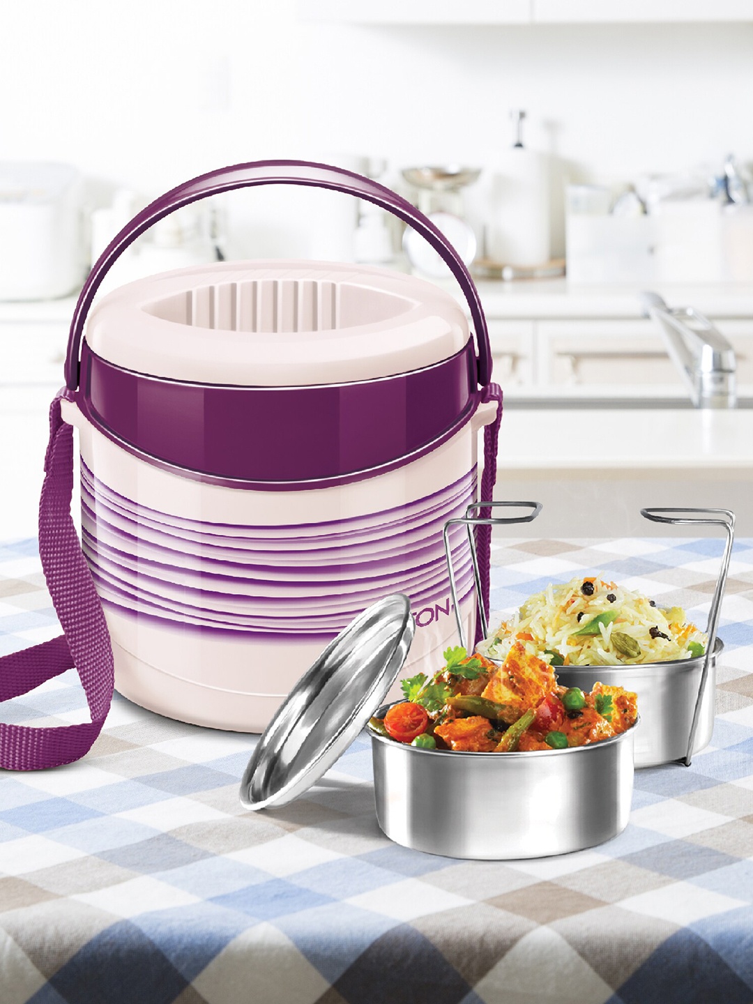 

Milton New Econa 2 Pcs Royal Pink Stainless Steel Tiffin Box 600 ml