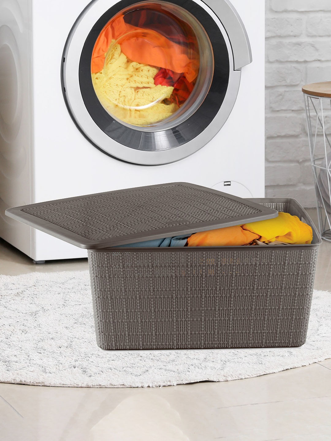 

Milton Dobby Brown Multipurpose Storage Small Basket With Lid 3.5 L