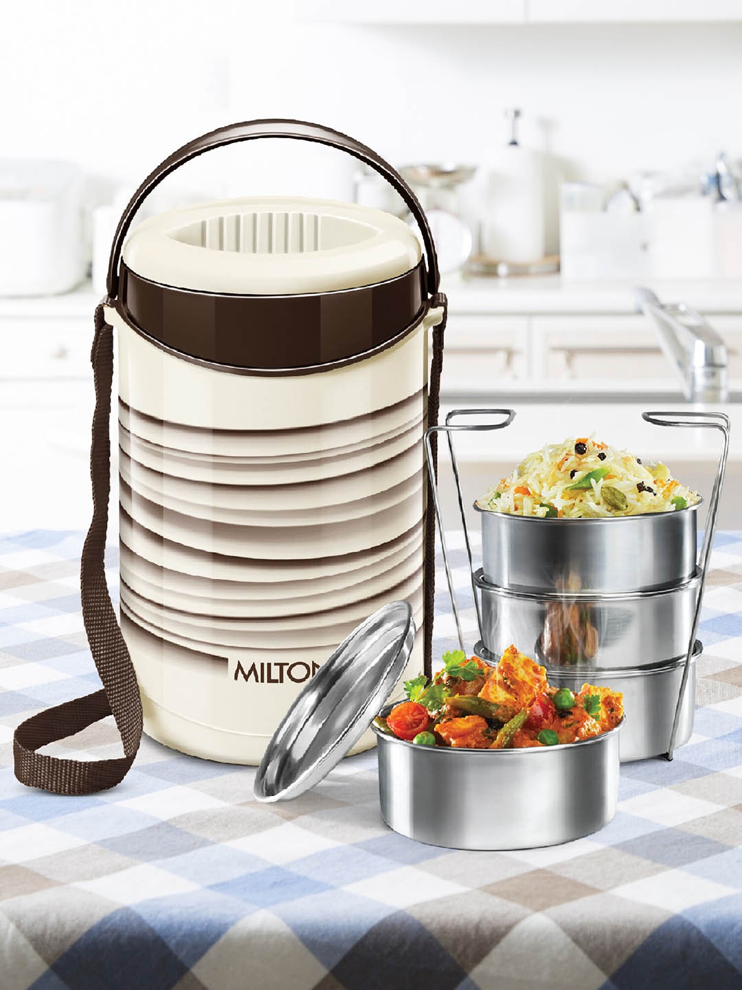 

Milton New Econa 4 Pcs Ivory Stainless Steel Tiffin Box 1.2 L, Cream