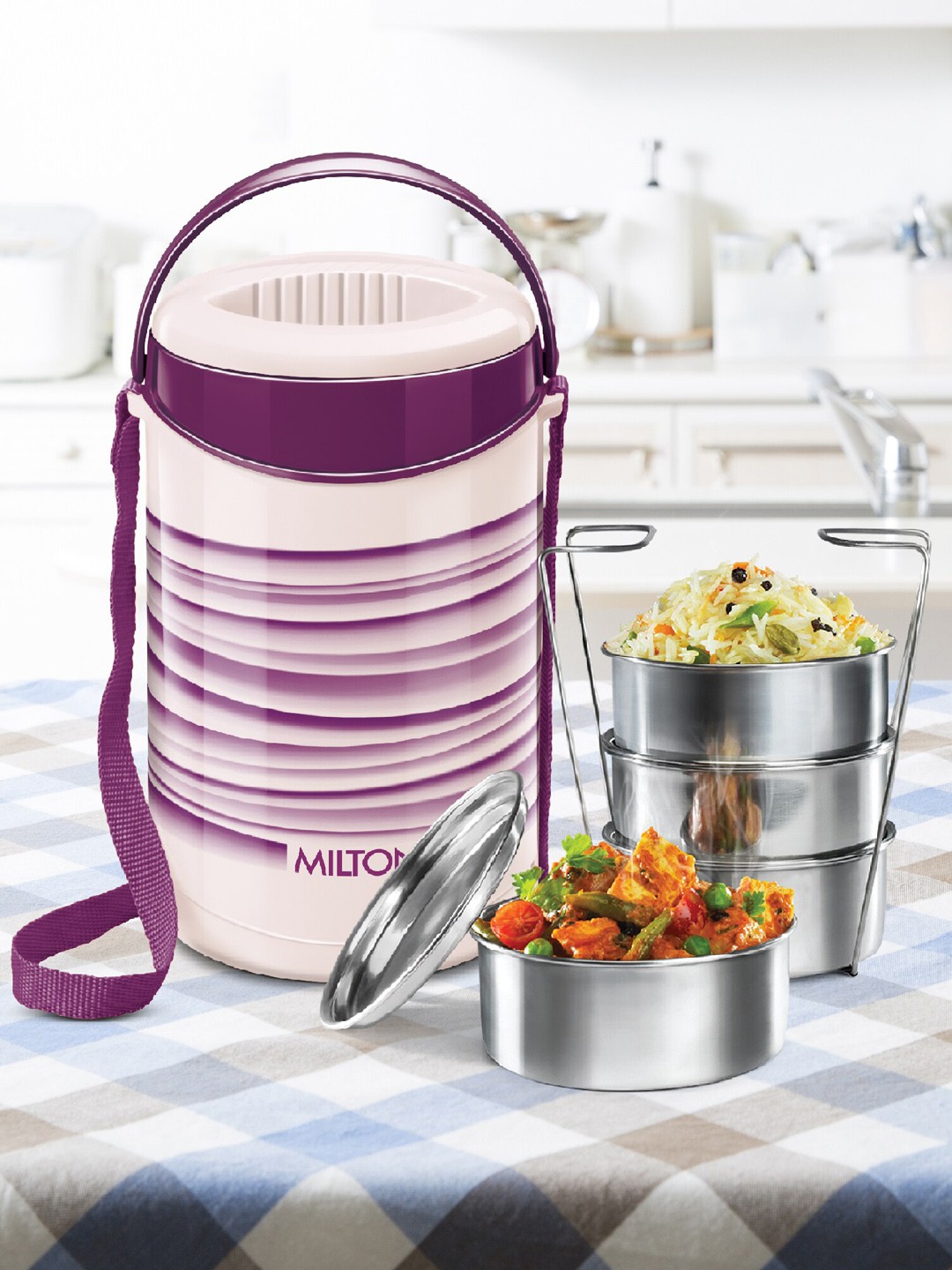 

Milton New Econa 4 Pcs Royal Pink Stainless Steel Tiffin Box 1.2 L