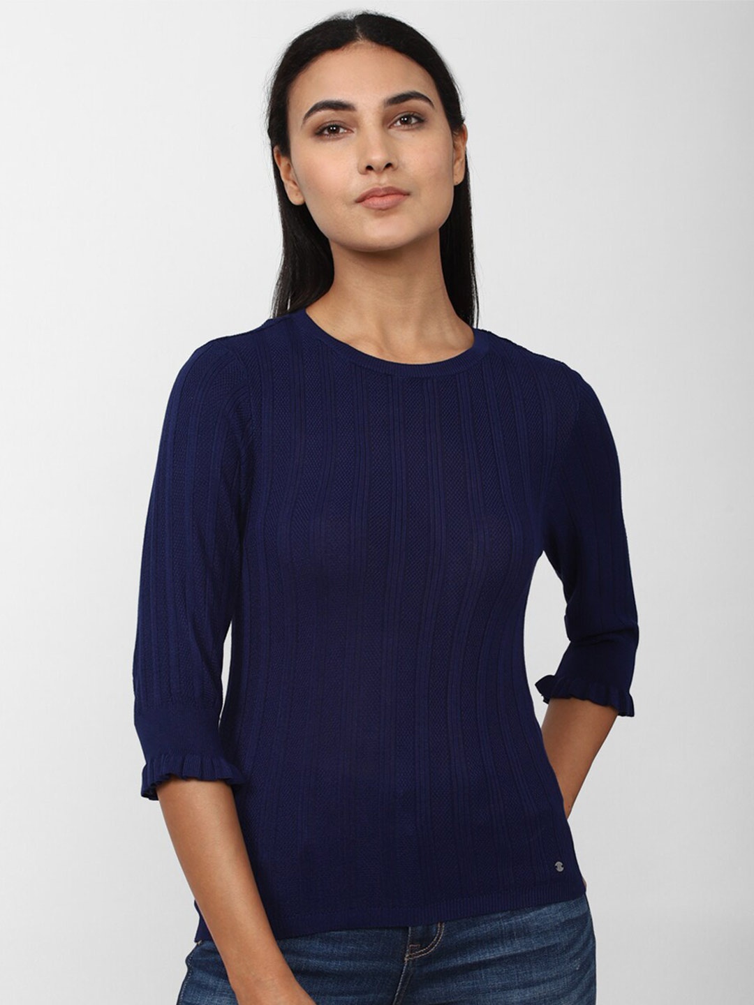 

Van Heusen Woman Round Neck Formal Top, Navy blue