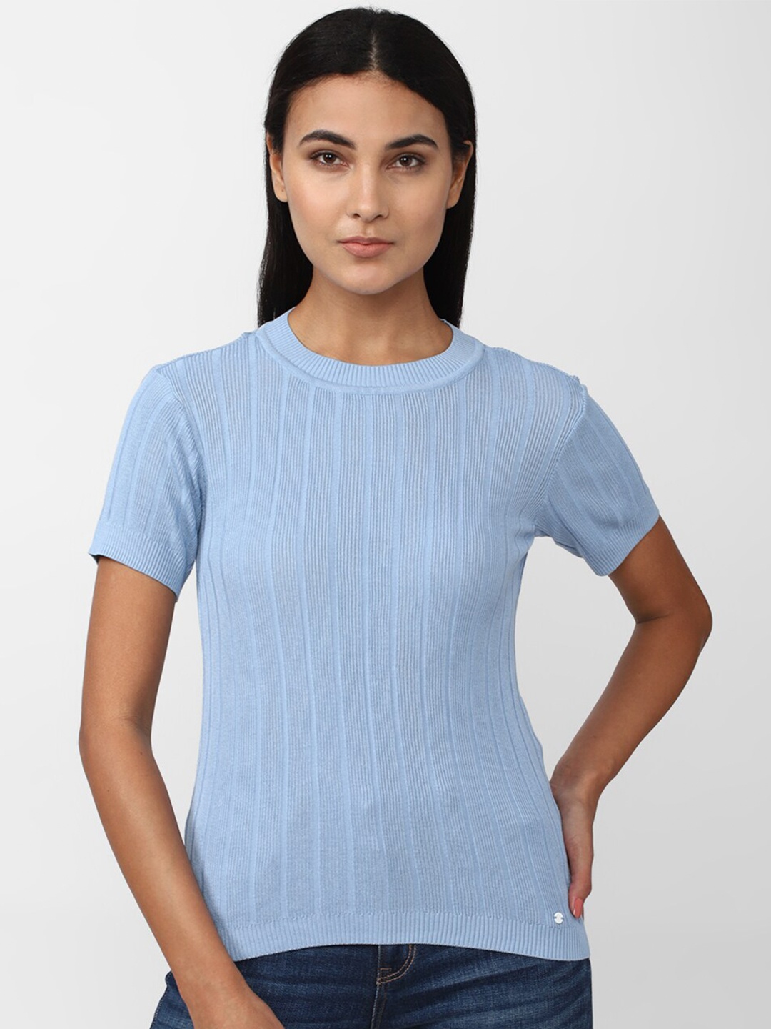 

Van Heusen Woman Round Neck Short Sleeve Regular Top, Blue