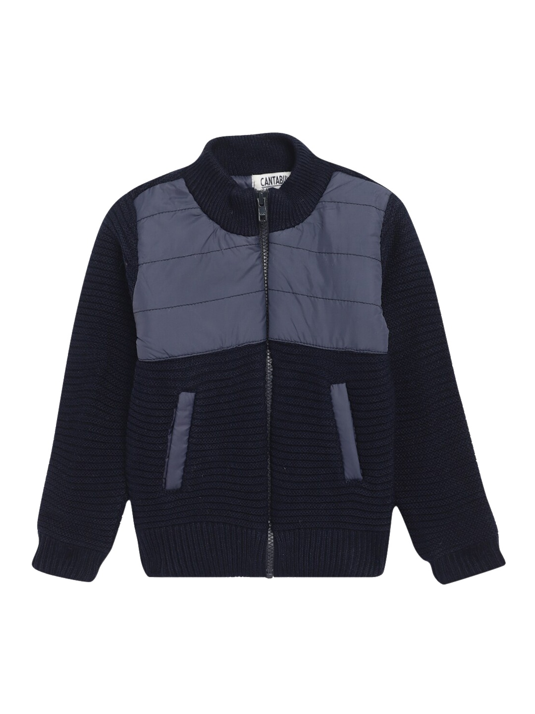 

Cantabil Boys Colourblocked Lightweight Padded Jacket, Navy blue