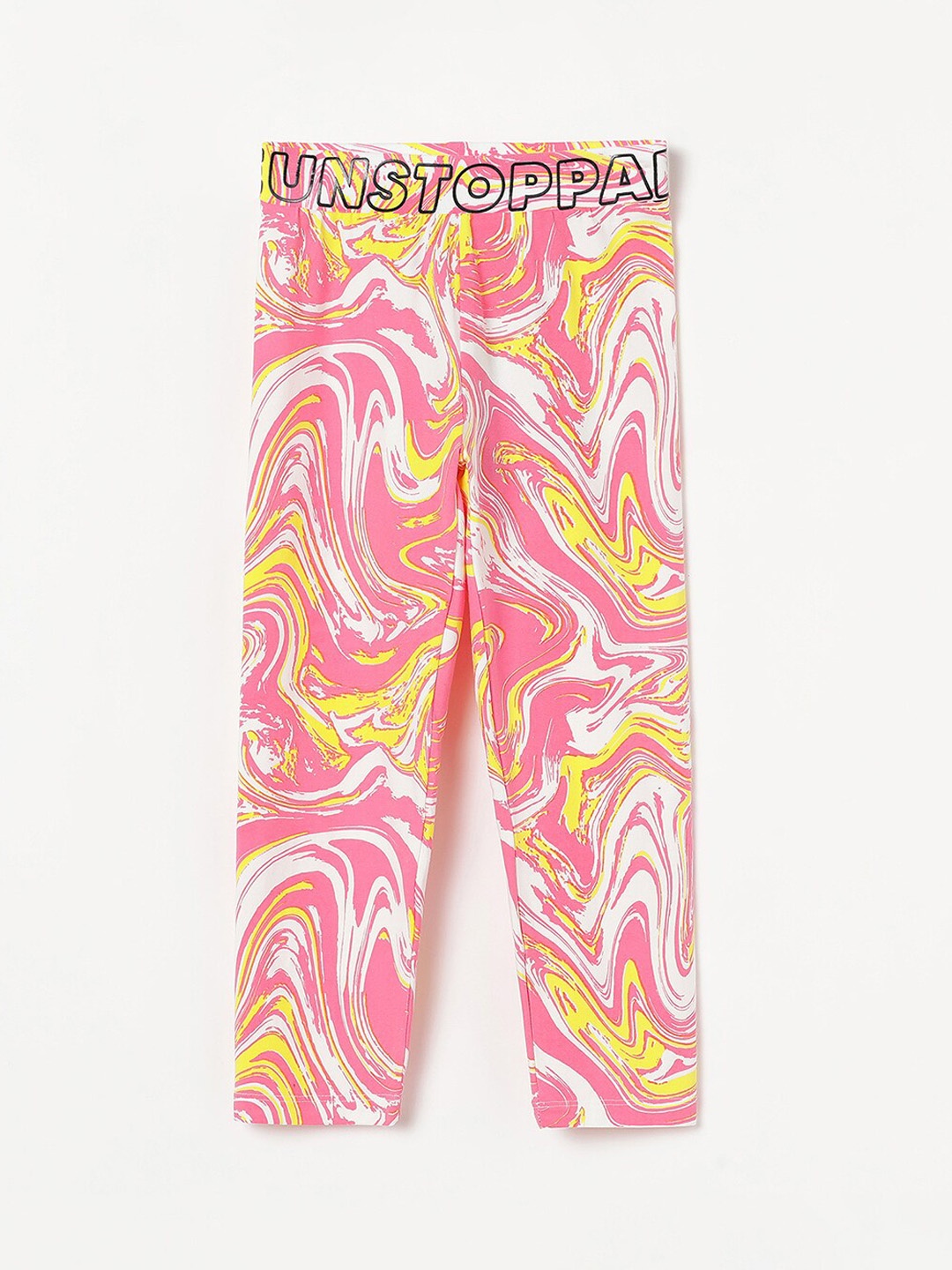 

Fame Forever by Lifestyle Girls Printed Ankle-Length Cotton Legging, Pink