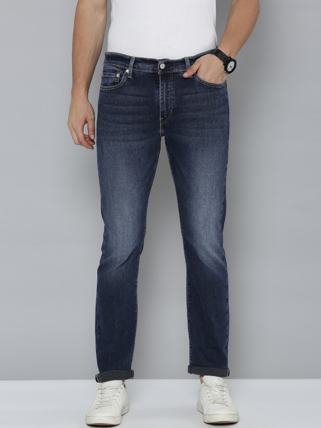 

Levis Men 511 Slim Fit Low-Rise Heavy Fade Stretchable Jeans, Blue