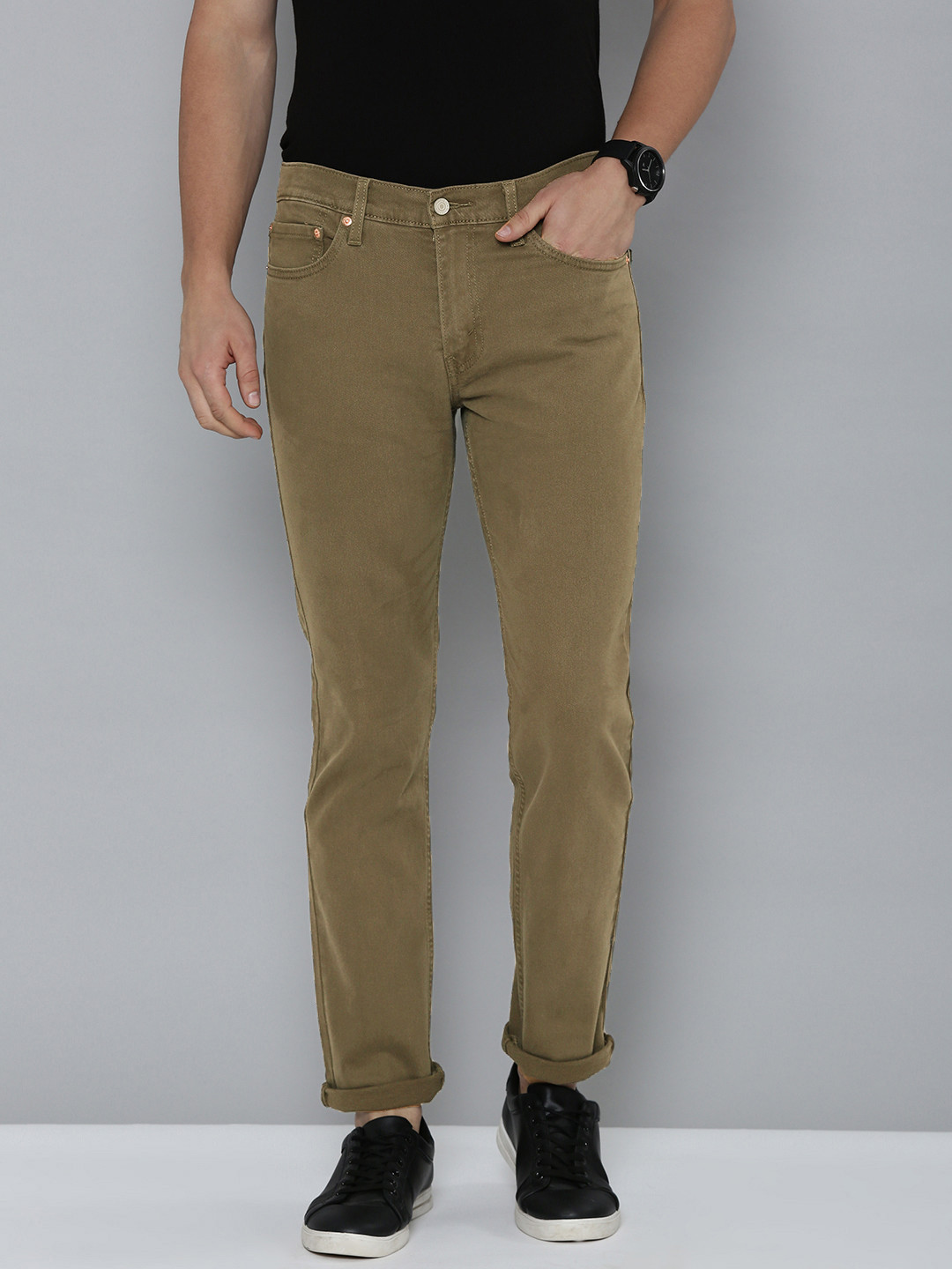 

Levis Men 511 Slim Fit Low-Rise Stretchable Jeans, Olive